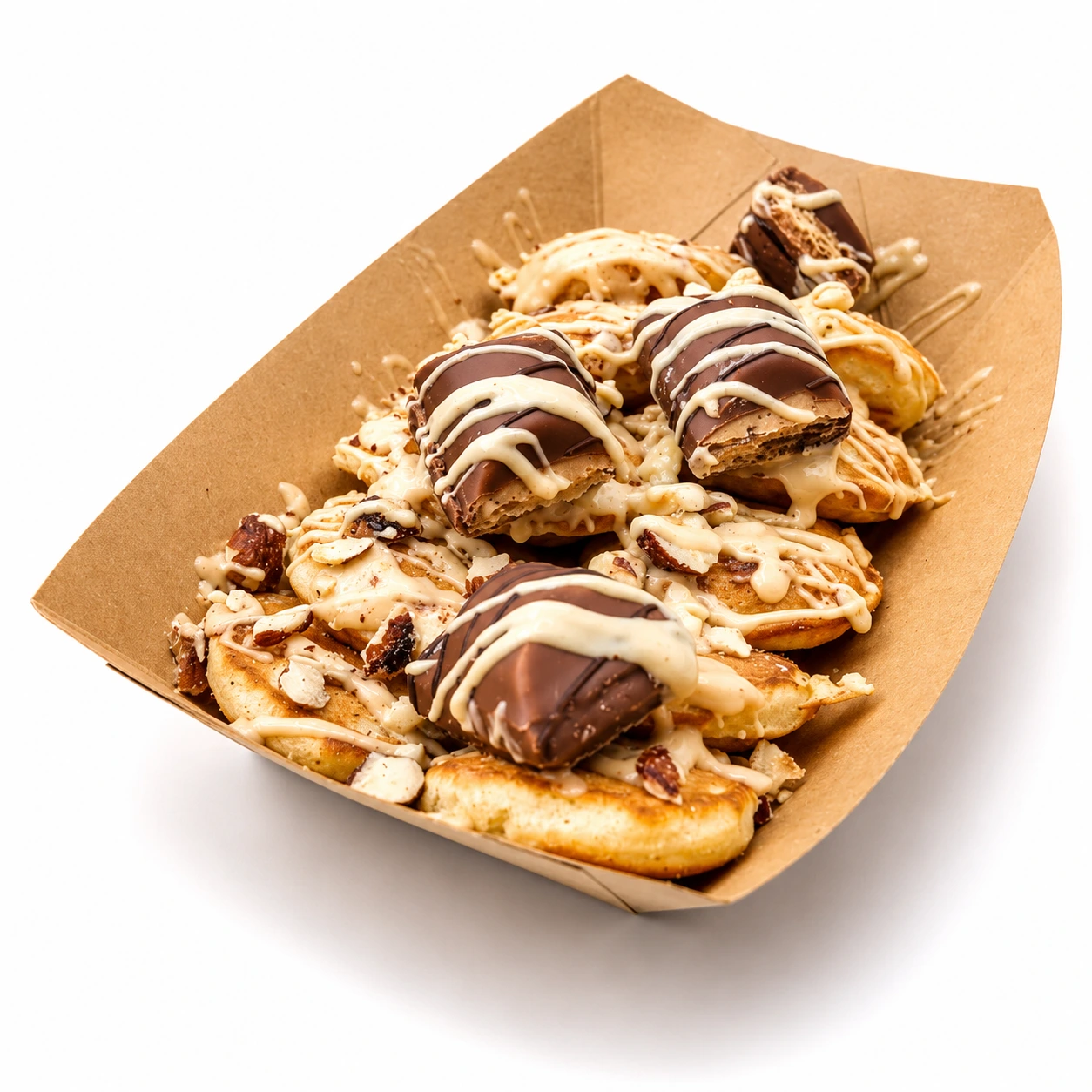 Mini Pancakes Bueno Sauce mit Topping