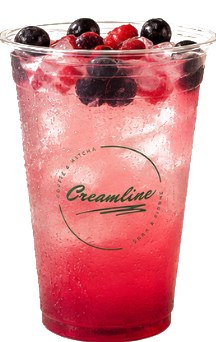 Mango-Dragon Refresher im Creamline-Becher mit Beeren