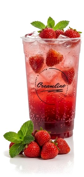 Strawberry Lemonade im Creamline-Becher mit Beeren und Minze